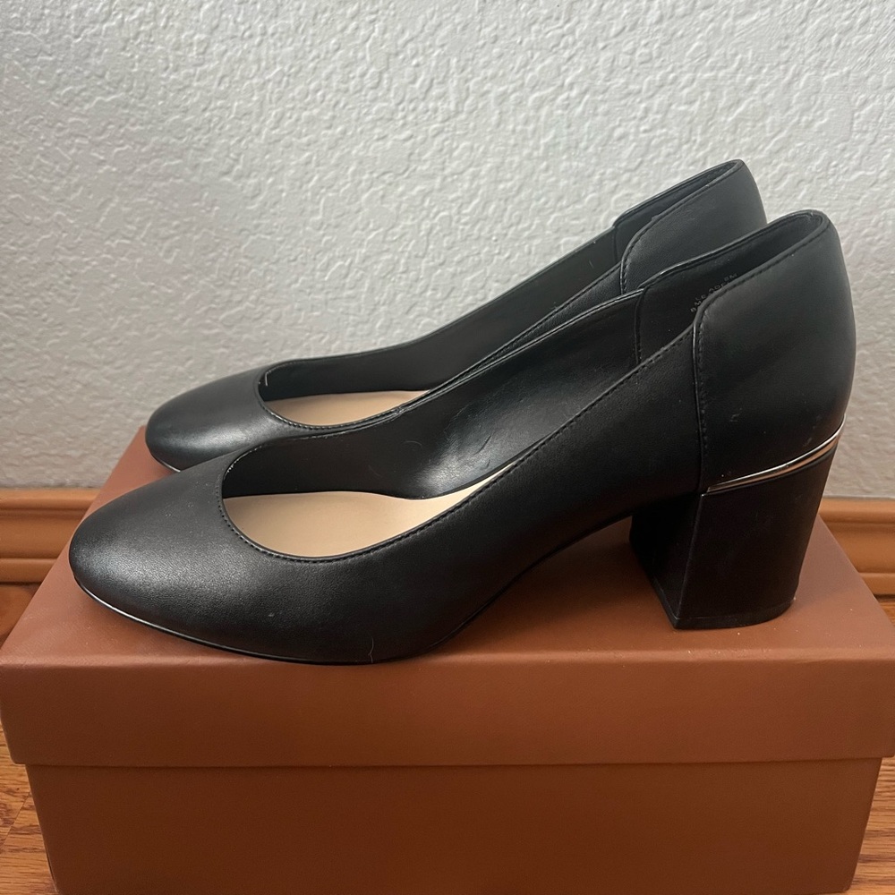 Leather block heels